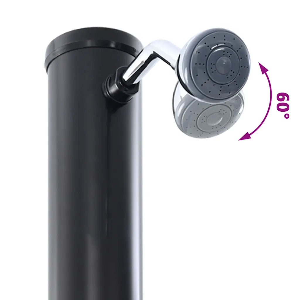 Doccia Solare da Esterno Nero 217 cm PVC e Alluminio 42003408