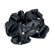 Elastico nero per coda di cavallo, accessorio per capelli elegante e semplice per le donne.