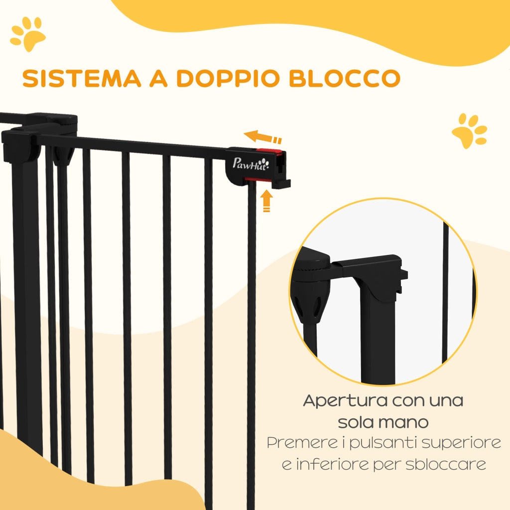 Cancelletto per Cani a 3 Pannelli ¨C Zephmum ¨C Nero, 206x90cm