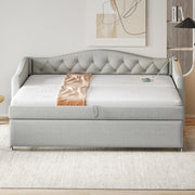Letto estensibile 90x200 cm - Xylo - Grigio lino, USB, classico, con rete