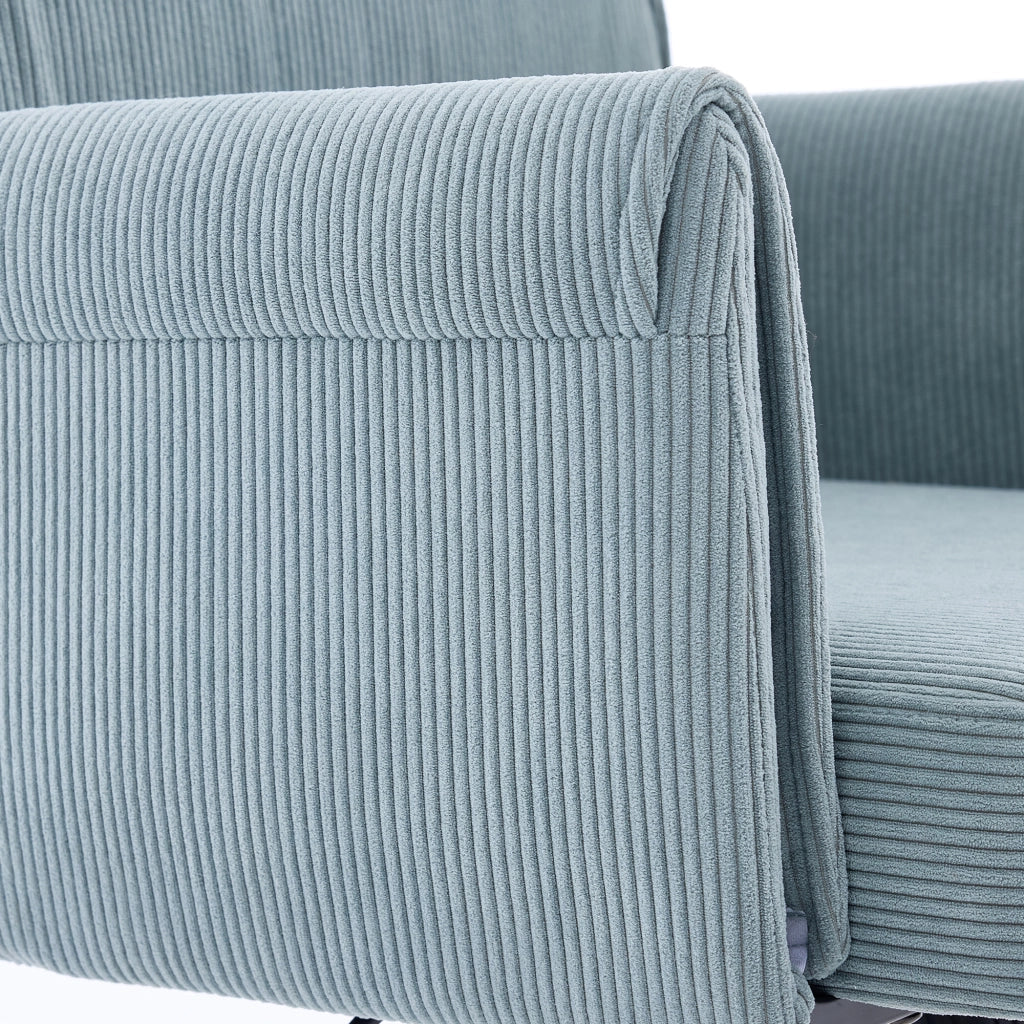 SEDIA Ufficio Girevole Regolabile Blu in Velluto a coste con base oro