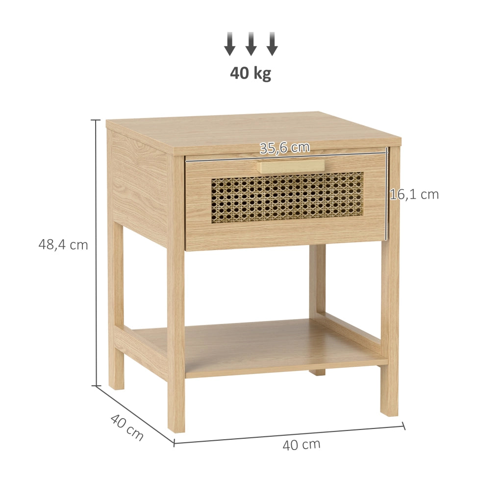 Comodino con cassetto ¨C Minimal ¨C MDF 40x40x48.4 cm