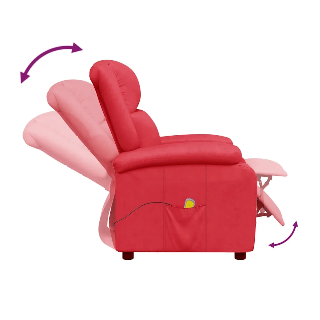 Poltrona Massaggiante Rossa in Similpelle 340167