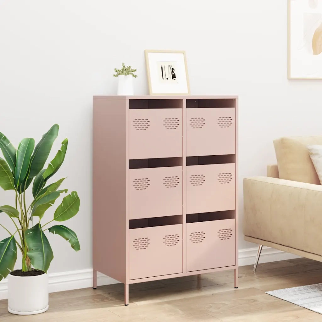 Credenza Rosa 68x39x101,5 cm in Acciaio