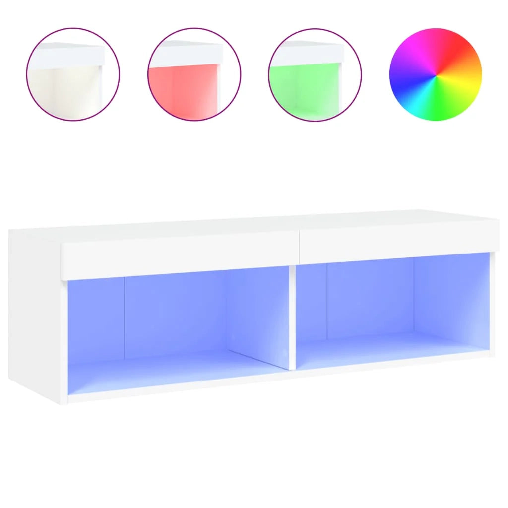 Mobile TV multimediale scaffale TV credenza mobile TV sala da pranzo soggiorno camera da letto con luci LED 100 x 30 x 30 cm bianco 02_0026505