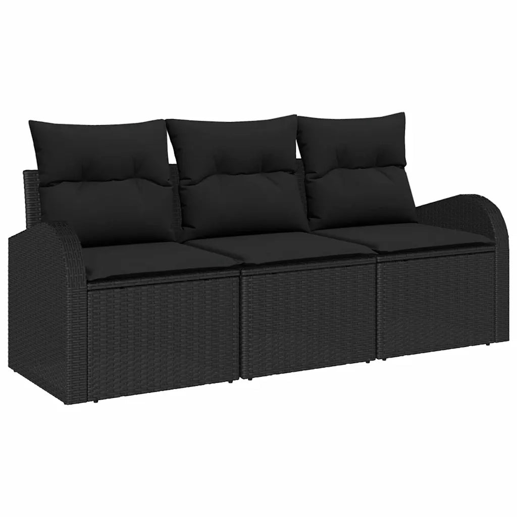 Set Divano da Giardino Nero polyrattan 3345903