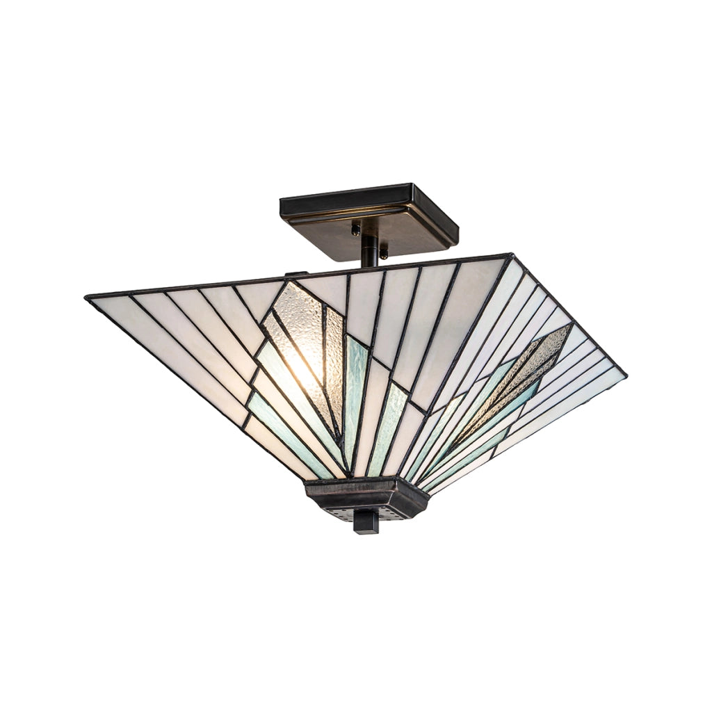 Lampada a sospensione Tiffany Alderley Elstead 2xE27 Ø38