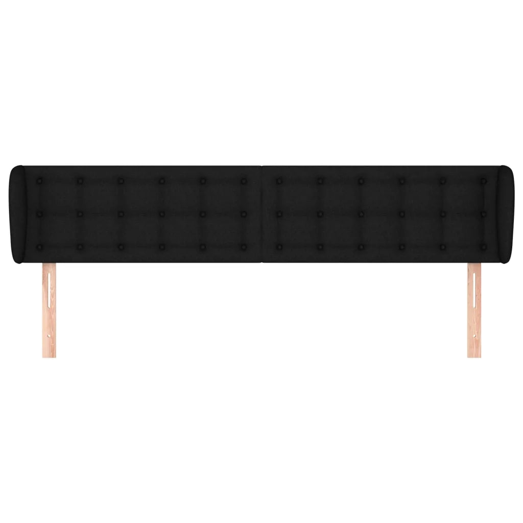 Testiera ad Orecchio Nera 183x23x78/88 cm in Tessuto 3117594