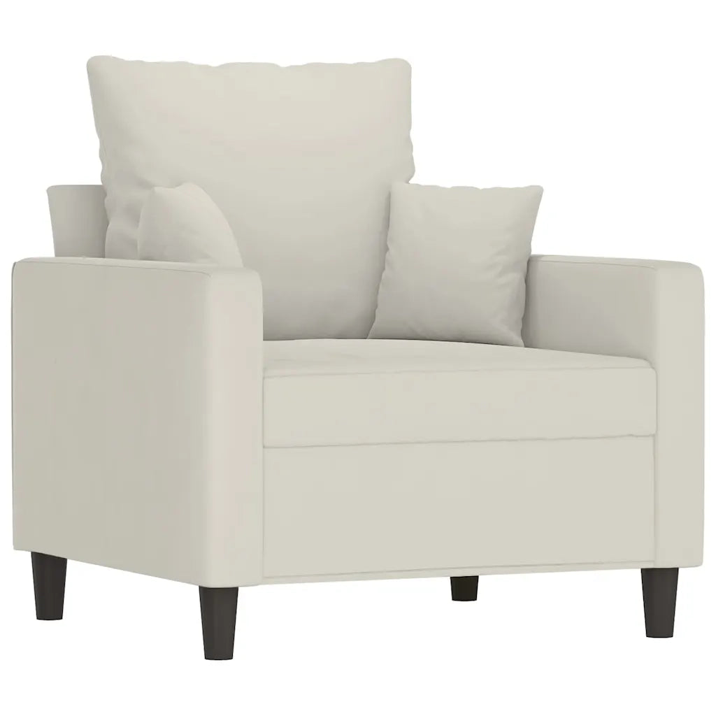 Poltrona Crema 60 cm Velluto 359291