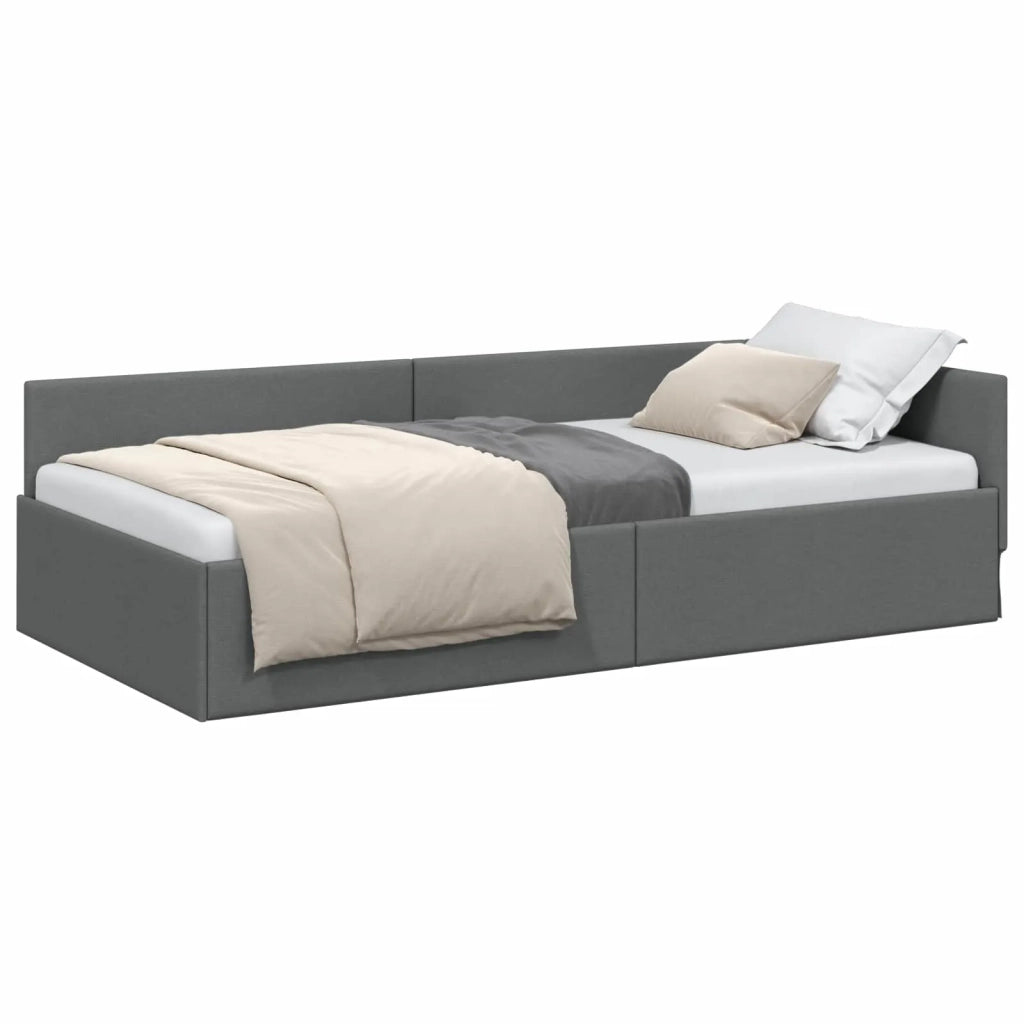 Cornice del letto ad angolo Grigio scuro 80 cm x 200 cm Tessuto 42016028