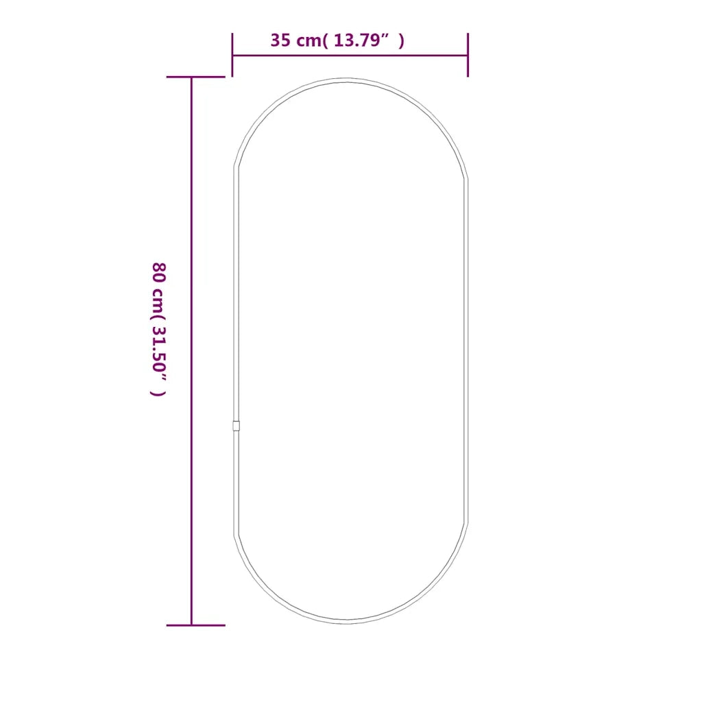 Specchio da Parete | Specchio decorativo Dorato 80x35 cm Ovale
