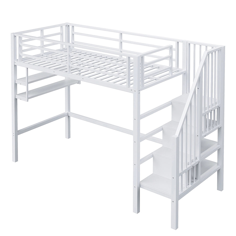 Letto a soppalco - Xylo - 90x200 cm contenitore bianco