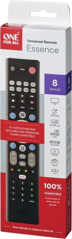 One For All Telecomando universale Essence Basic URC1282 8in1 Nero