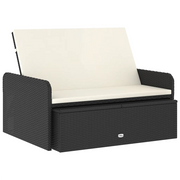 Set Divani da Giardino 2 pz con Cuscini in Polyrattan Nero 46078