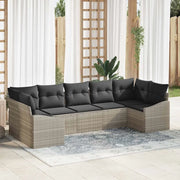 Set di divani con cuscino 7 pcs Grigio chiaro polyrattan 3346872