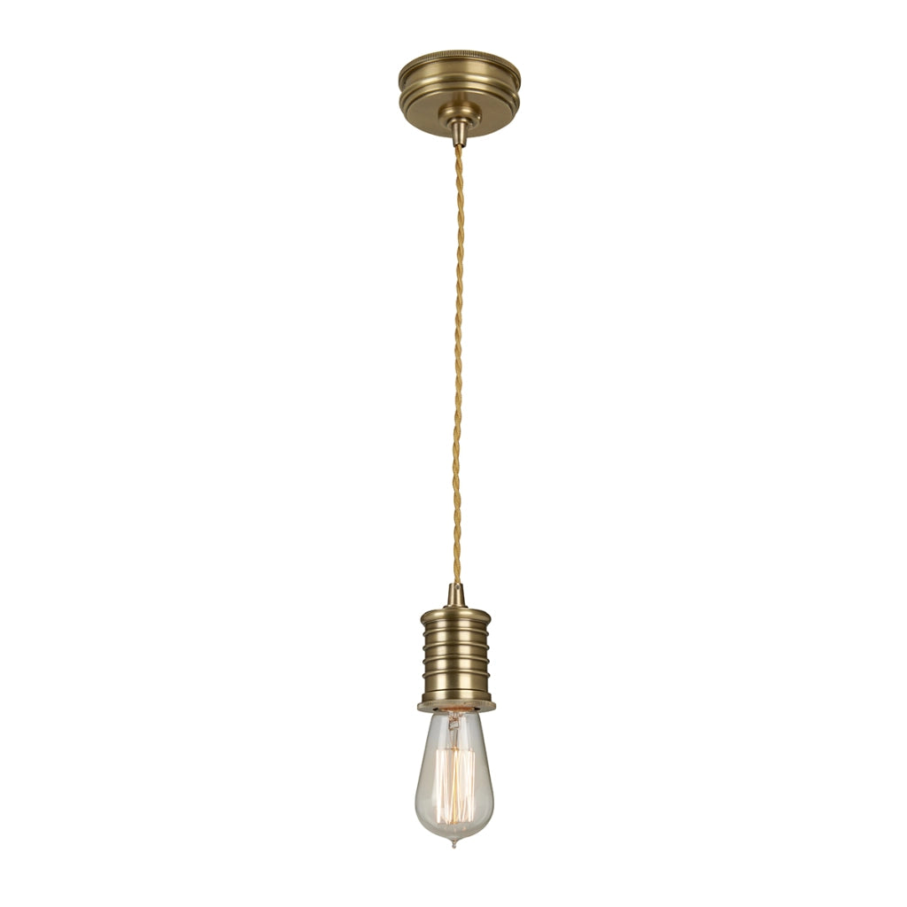Lampada a sospensione retro ottone anticato E27 Elstead