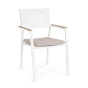 Sedia c/braccioli Zelmar bianco cm 58,5x55,5x90h