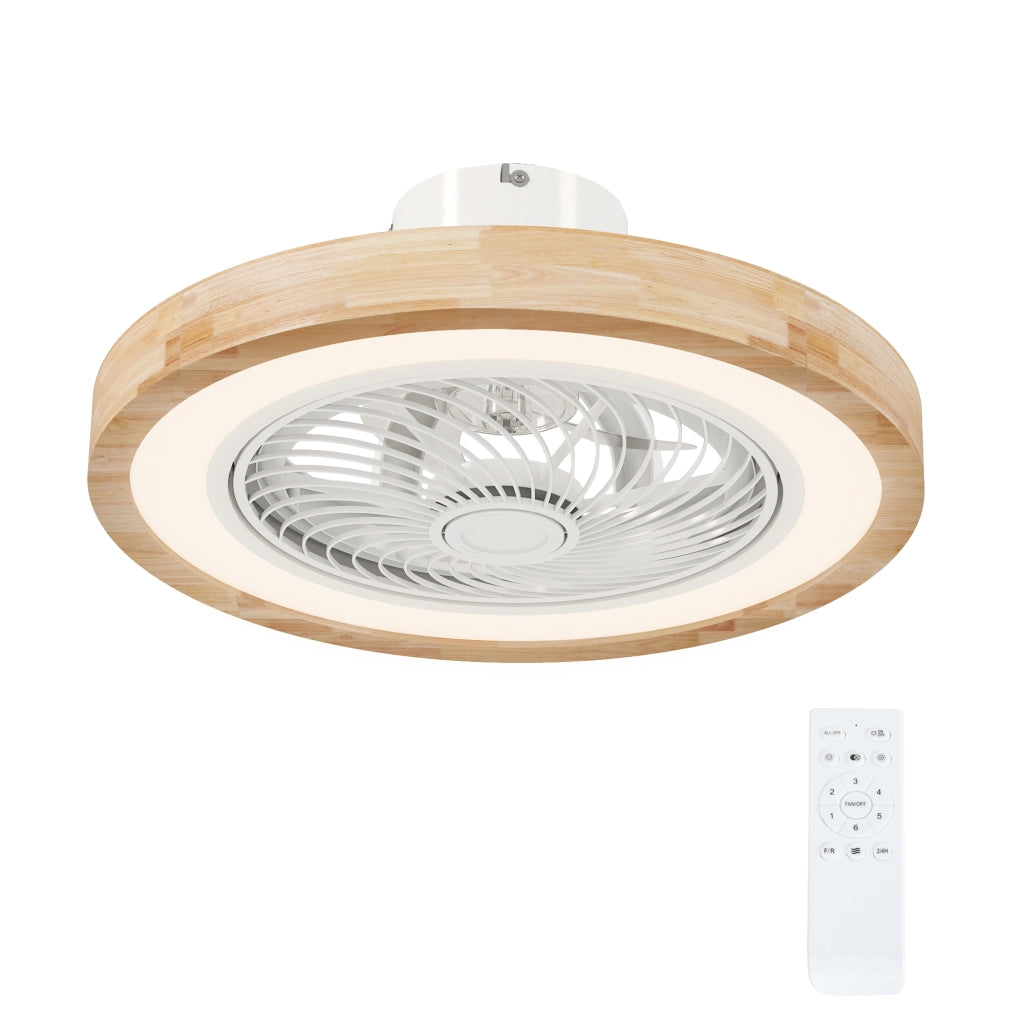 Ventilatore da soffitto con luce e telecomando ¨C Xylo ¨C 6 velocit¨¤, luminosit¨¤ regolabile, marrone chiaro