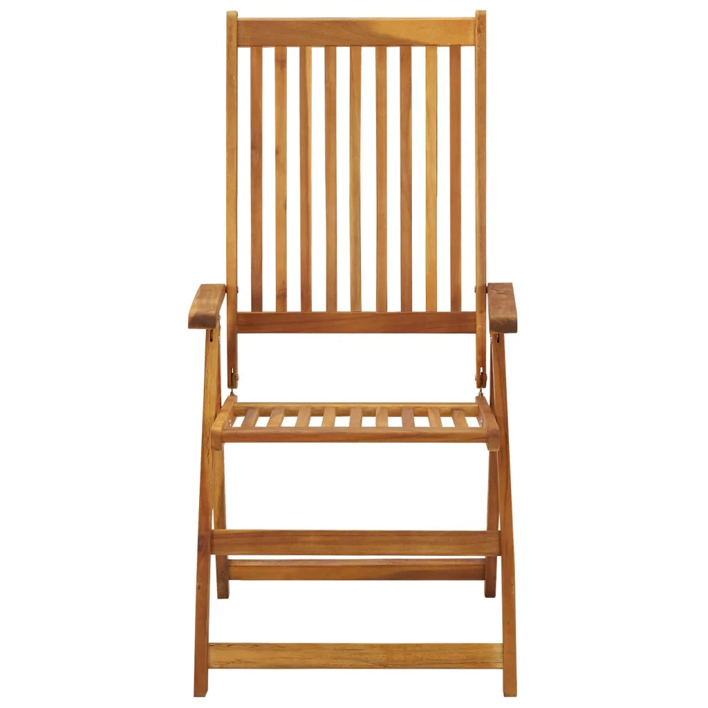 Sedie da Giardino Pieghevoli 3 pz con Cuscini Acacia Massello 3064103