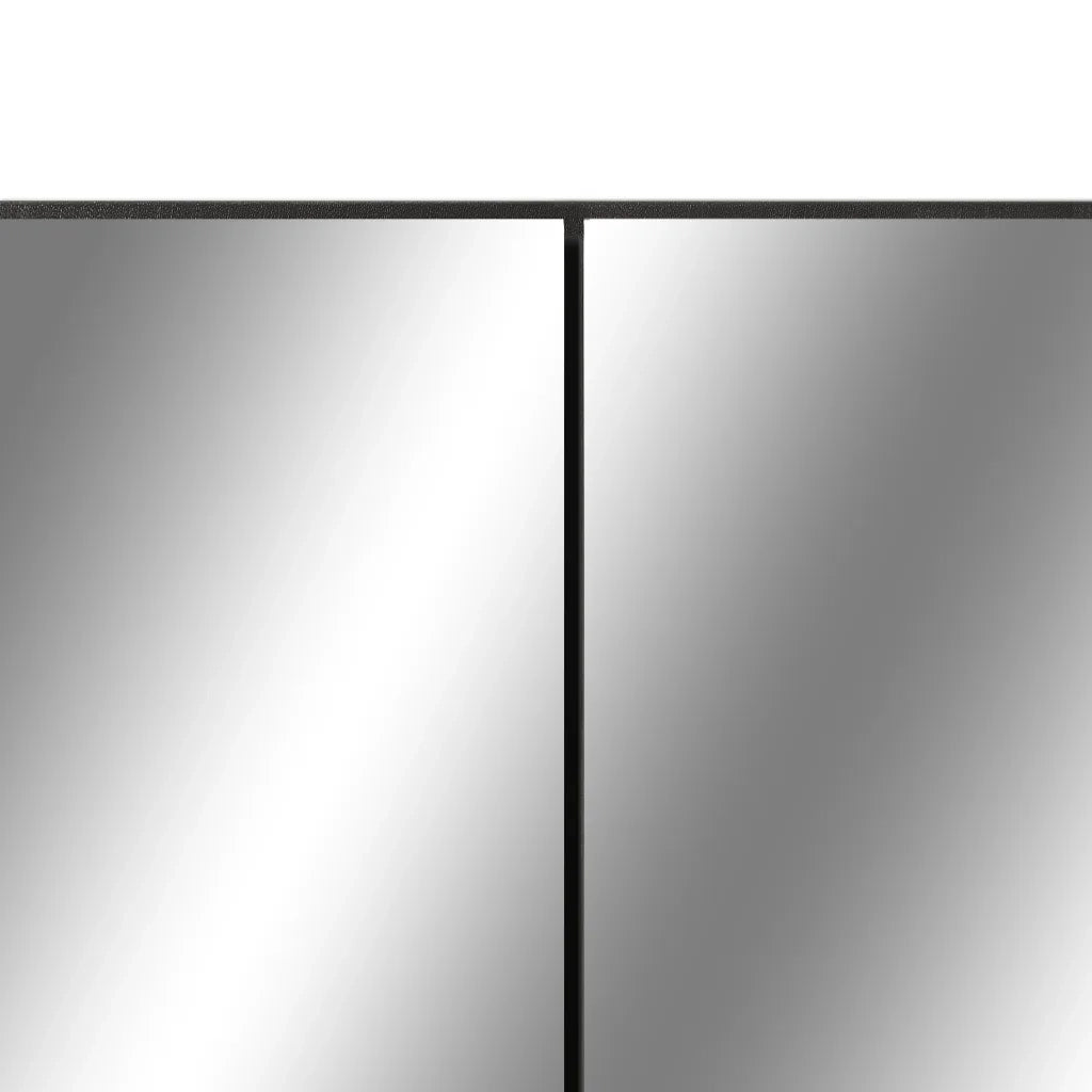 Armadietto a Specchio con LED-Mobiletto a specchio Nero 80x15x60 cm in MDF