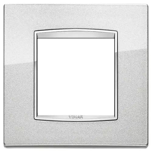 VIMAR EIKON - PLACCA CLASSIC 2M ARGENTO METAL