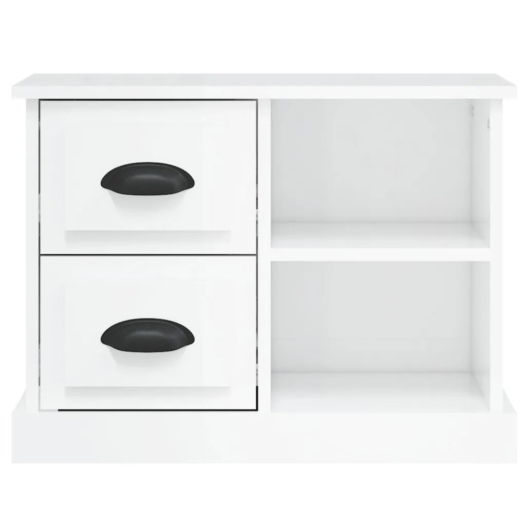 Comodino | Armadio da Notte | Mobiletto da notte Bianco Lucido 60x35,5x45 cm