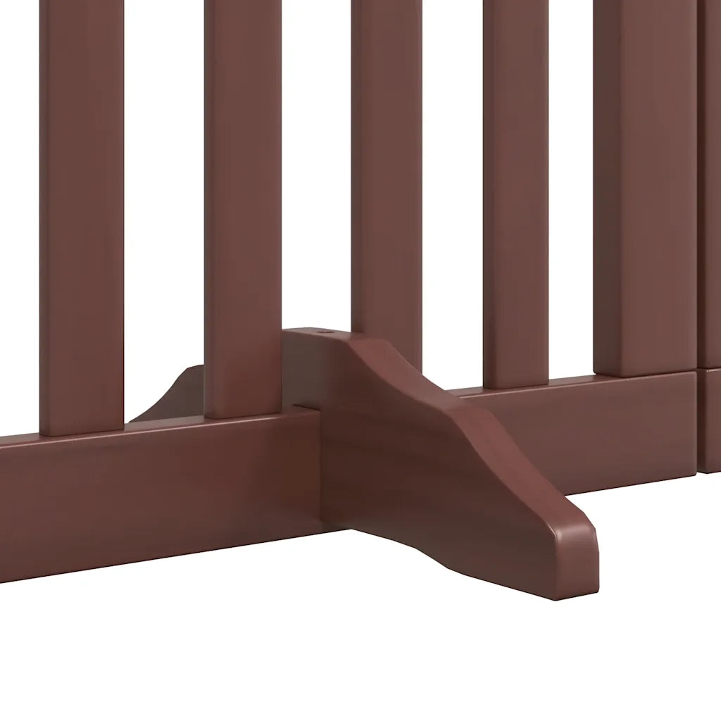 Cancello Cani Porta Pieghevole Marrone 9 Pannelli 450cm Pioppo 3155659