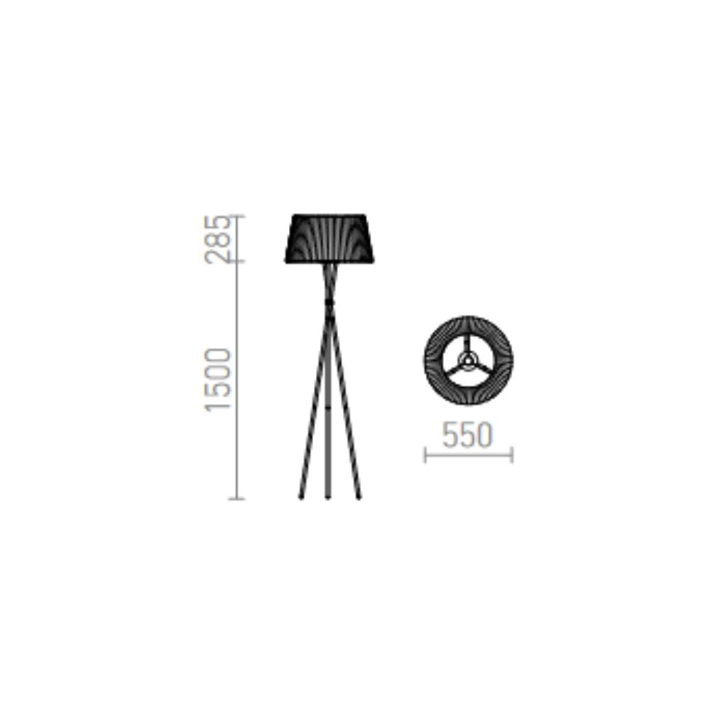 Lampada BOULOGNE da terra nero  230V E27 28W