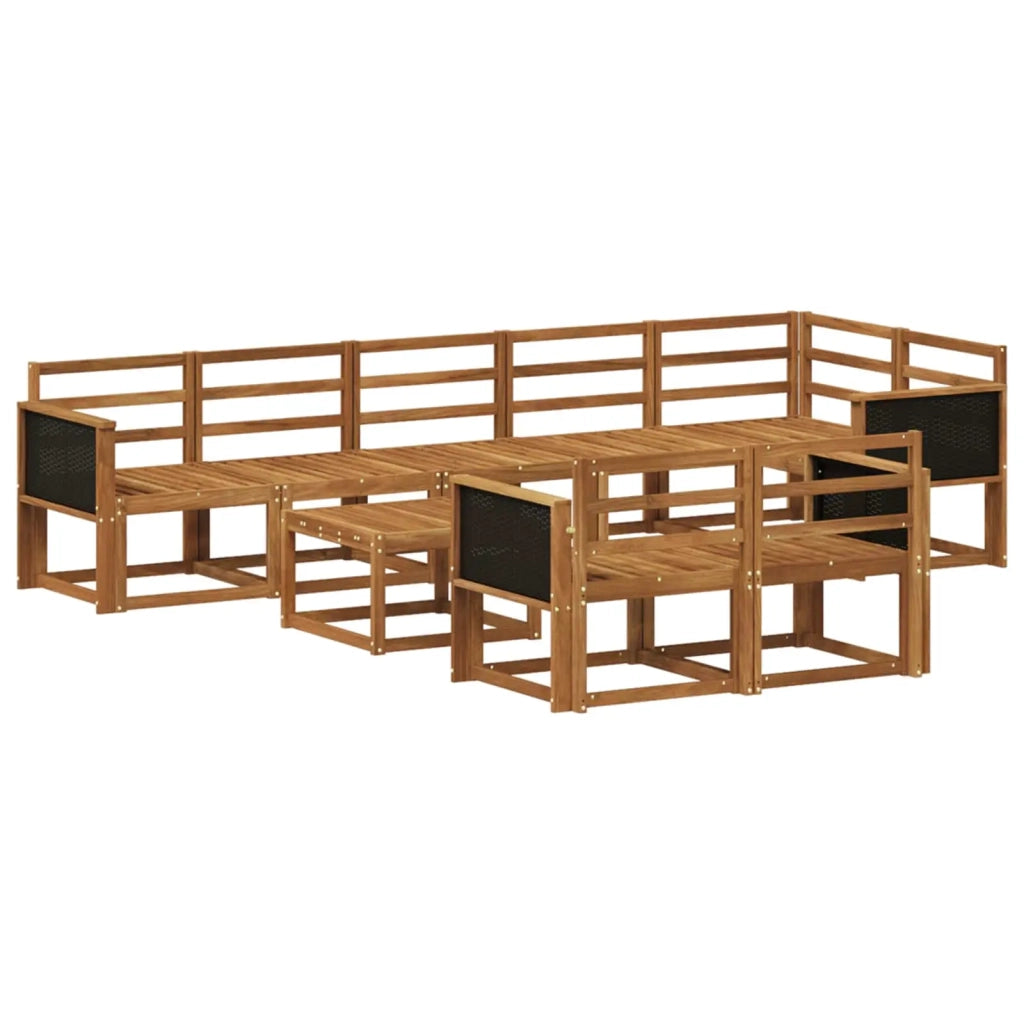 Set di divani da esterno 9 pcs Naturale