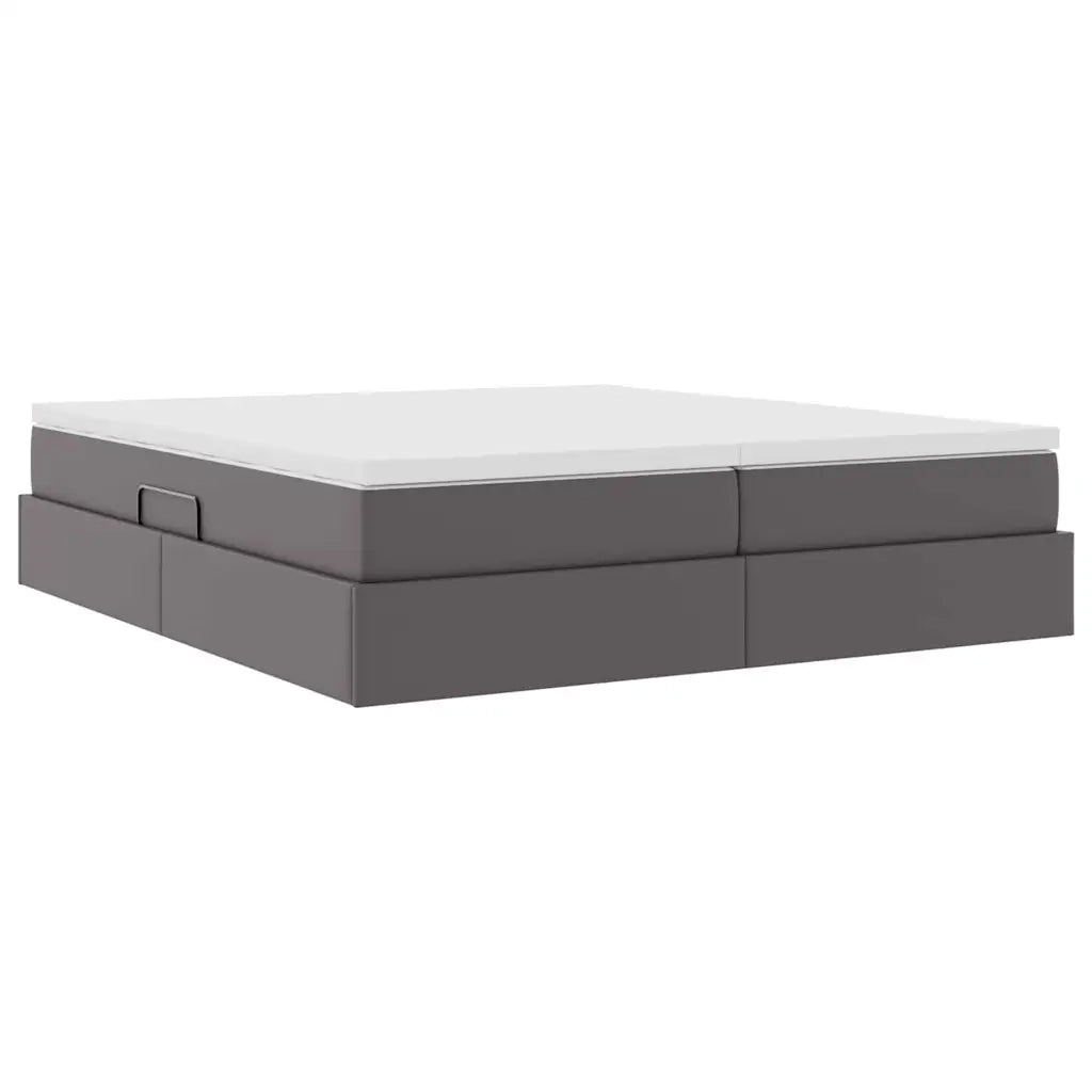 Letto con contenitore e materasso Grigio 200 x 200 cm 3370347