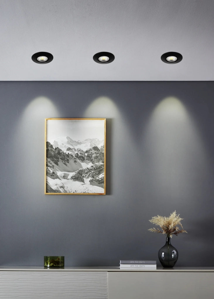 Faretto Incasso Moderno Gedrez Plastiche Nere Trasparente Led 4,9W 3640Lm