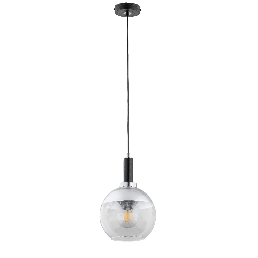 Lampada a sospensione minimal nero/argento E27 ADRIA Alfa