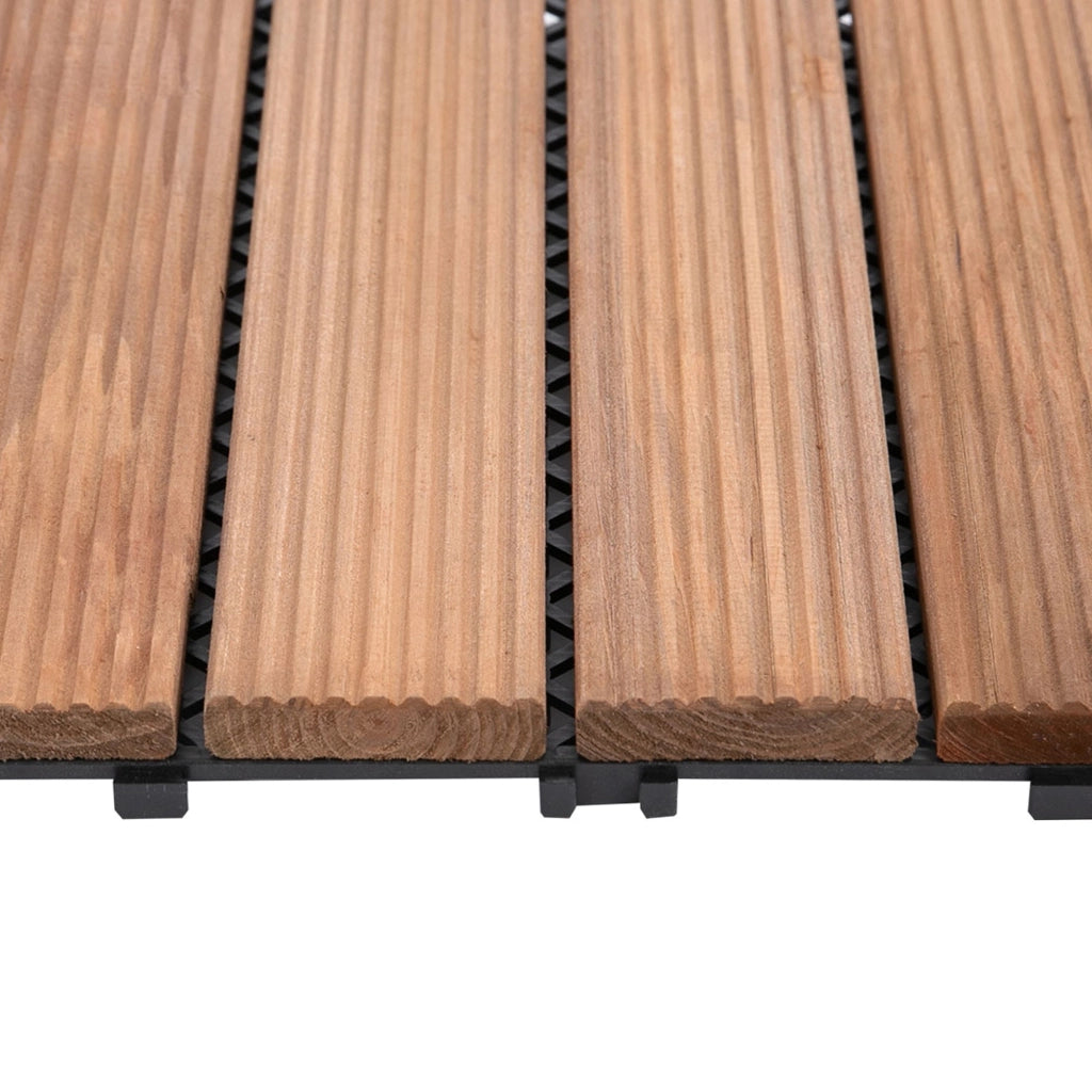 Pavimentazione da Esterno Incastrabile 27 Mattonelle in Legno  Marrone
