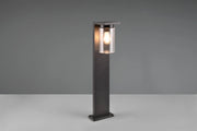 ARDILA PALO DA ESTERNO FUSIONE ALLUMINIO NERA CON VETRO CILINDRO SENSORE CREPUSCOLARE H. 65CM IP44 1 LUCE ATTACCO E27