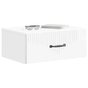 Set di 2 Comodini | Armadio da Notte | Mobiletto da notte a muro Bianco Lucido 49 x 34,5 x 20 cm