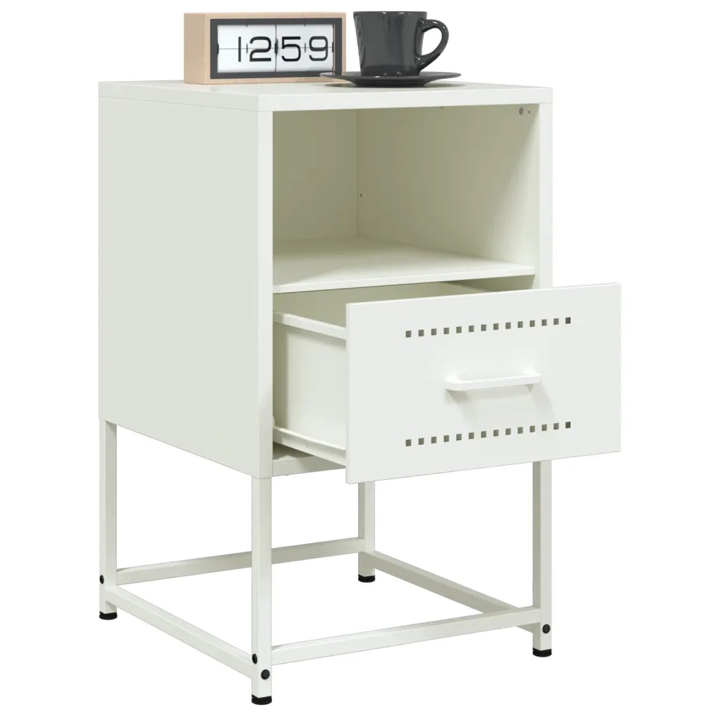 Comodino Bianco 36x39x60,5 cm in Acciaio 846564