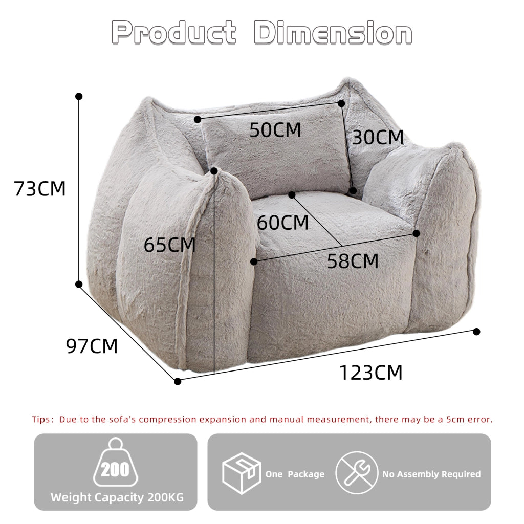Poltrona a sacco gigante con cuscino ¨C Minimal ¨C grigio