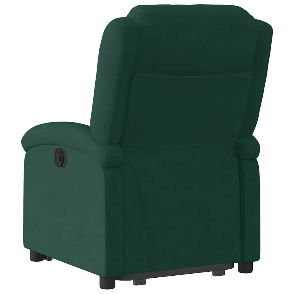 Poltrona | Sedia Relax Alzapersona Reclinabile Verde Scuro in Velluto