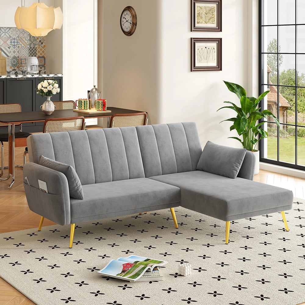 Divano letto angolare moderno - Xylo - Funzione pieghevole e angolo aggiuntivo