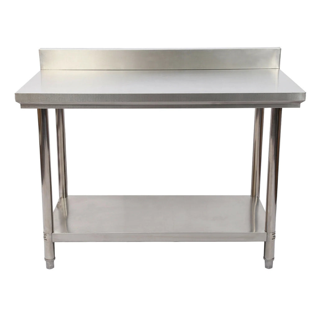 Tavolo da lavoro in acciaio inox con bordo di protezione 120 x 60 x 85 cm 16_0002500
