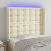 Testiera a LED Crema 83x16x118/128 cm in Similpelle 3124122