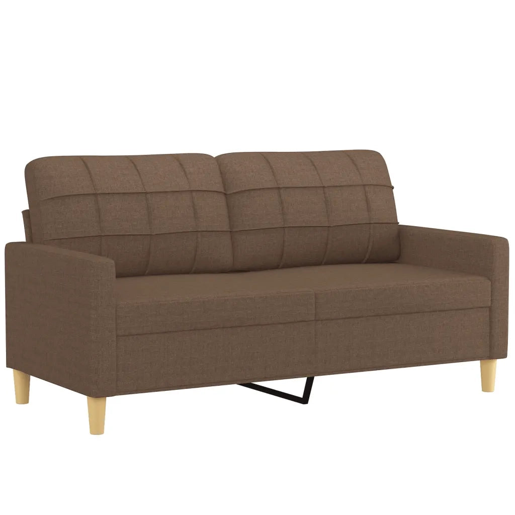 Set di Divani 2 pz con Cuscini Marrone in Tessuto 3201293