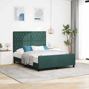 Letto a molle con testiera Verde Scuro 140 x 190 cm Velluto 3344876