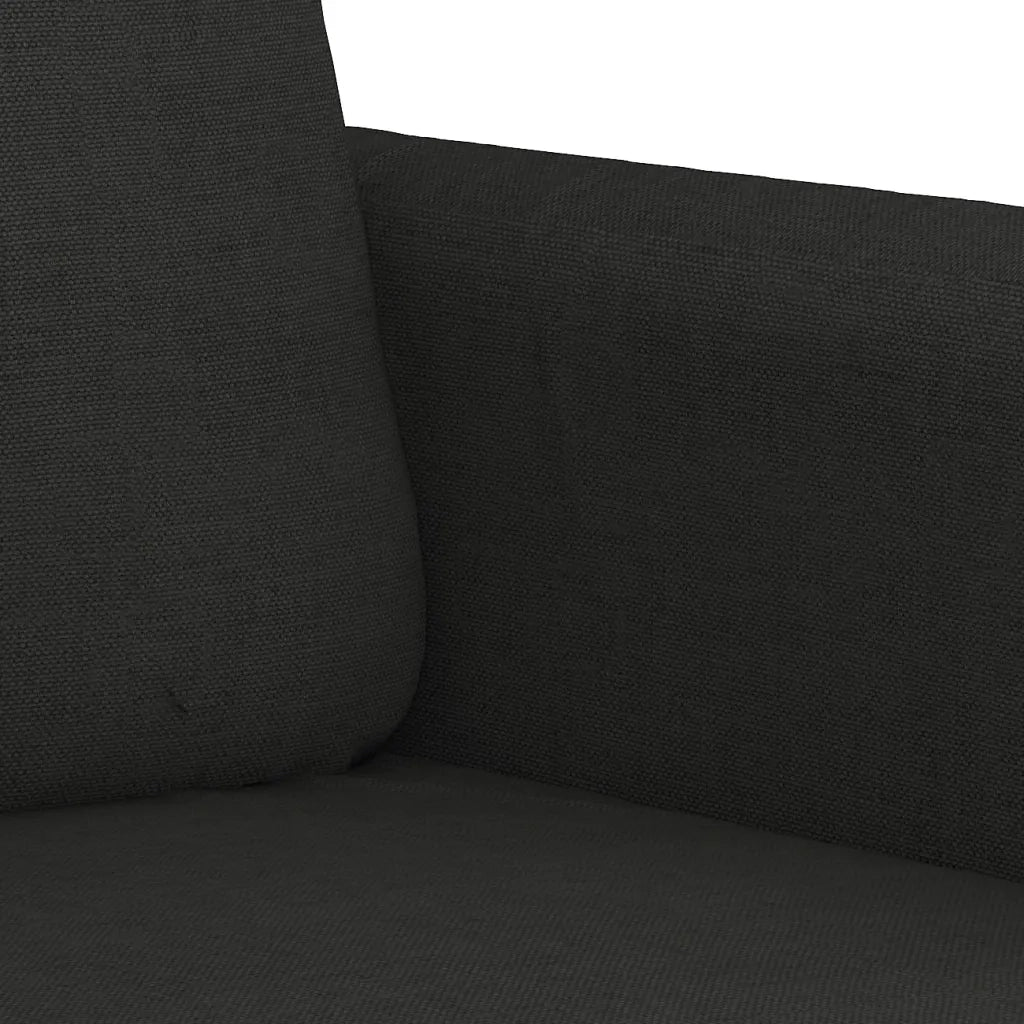 Set di Divani 3 pz con Cuscini Nero in Tessuto 3202130