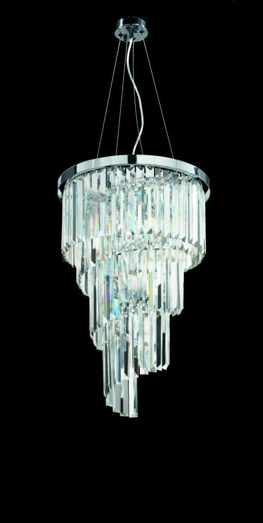 SOSPENSIONE ALEXANDER PICCOLA D.40CM 7 LUCI ATTACCO E14 CROMO E CRISTALLO MOLATO