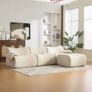 Divano Modulare in Tessuto Chenille ¨C MINIMAL ¨C Beige, Morbido, Antimacchia