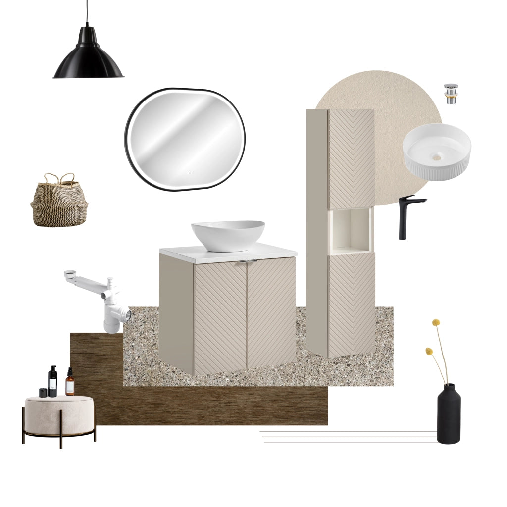 Set mobili bagno 60 cm con lavabo per mobile Dance Viva Cashmere 60 cm