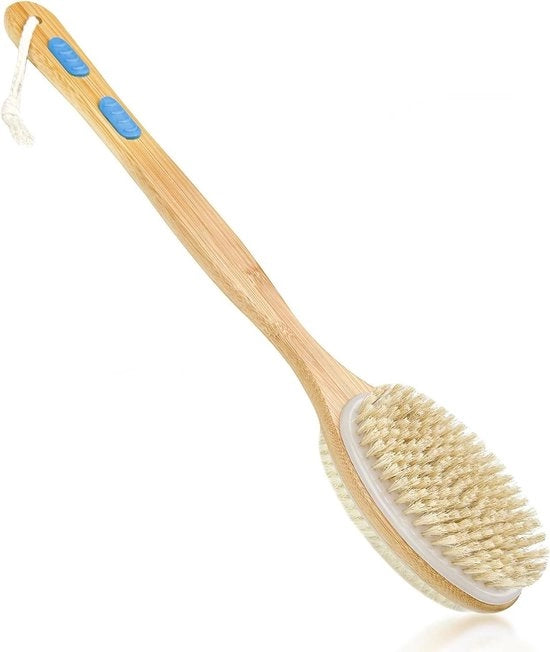 Borsetto di acciaio da 44 cm con setole naturali per doccia