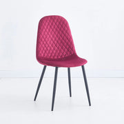 Set 4 Sedie imbottite velluto rosso Bretta con schienale trapuntato