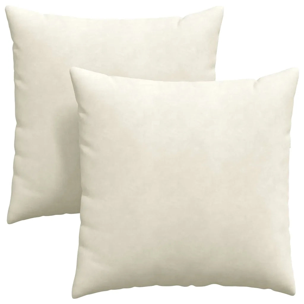 Cuscini da Divano 2 pcs Crema 60 x 60 cm Tessuto in Cords 42014023